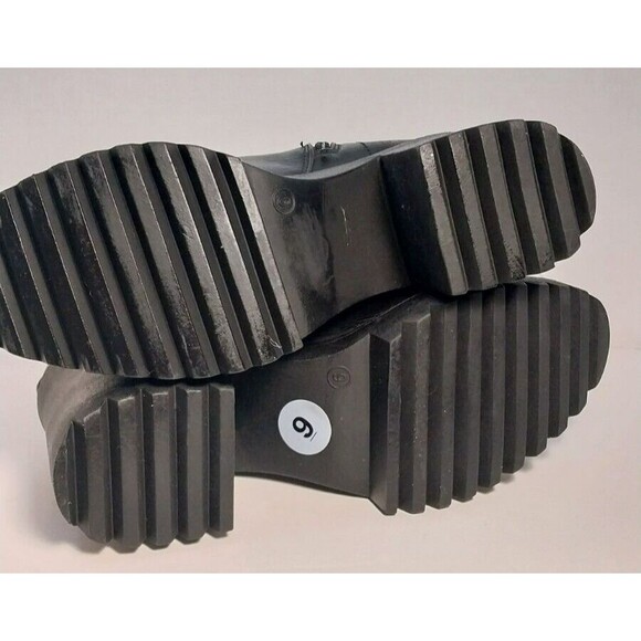 Seven7 Flatiron Platform Boots Womens Size 9 Black Leather Side Zip 2081 - Picture 10 of 10